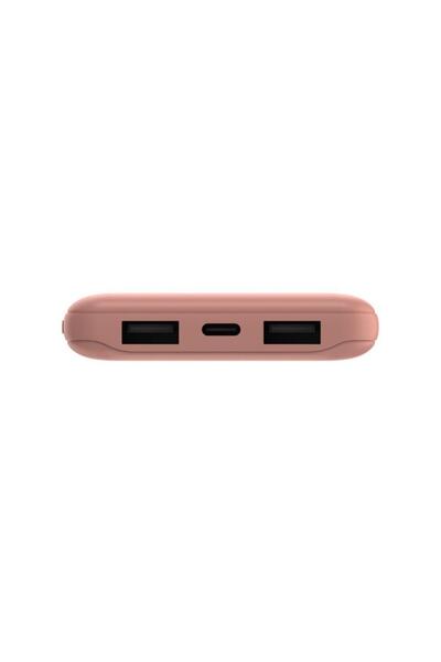 Belkin Εξωτερική μπαταρία Belkin, 10000 mAh, Type-C/USB, 15W, καλώδιο 15 cm (ροζ)