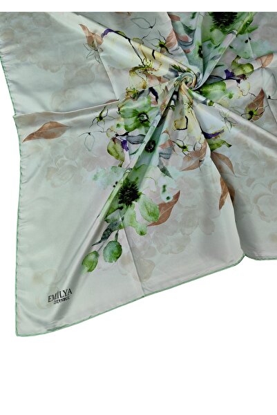 mim eşarp Φουλάρι Emilya Rayon με λουλούδια 90x90 cm