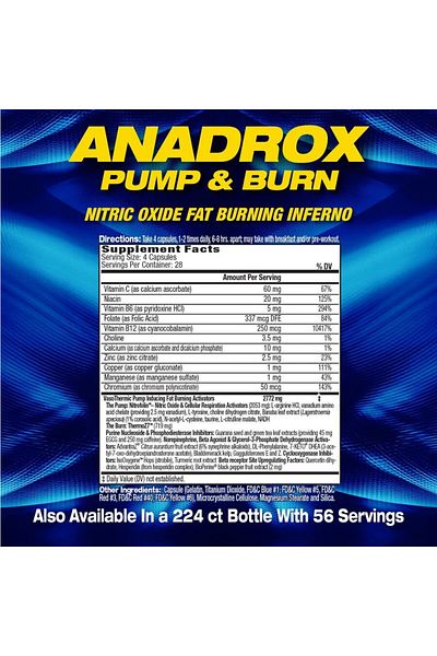 Mhp Anadrox, Pump & Burn, 112 Caps, 28 Servings