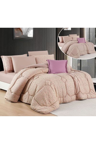 HOURS Horse Macrofiber Comforter Set, 4 Pieces, Double-Sided, with an Elegant Pattern, EVINA-15