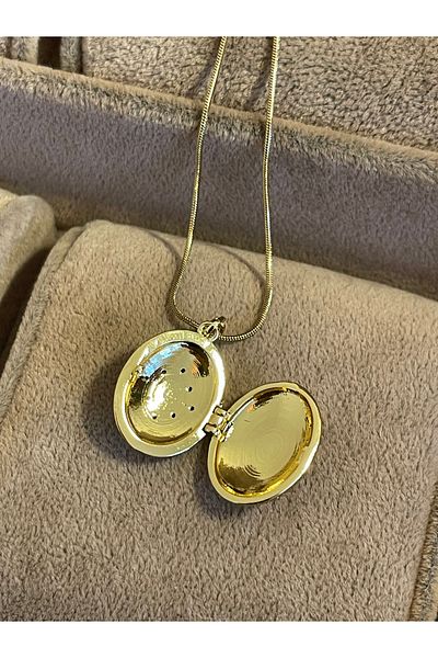 Rupen Kraft 316 L Surgical Steel Blue Enamel Antique Model Steel Locket Necklace