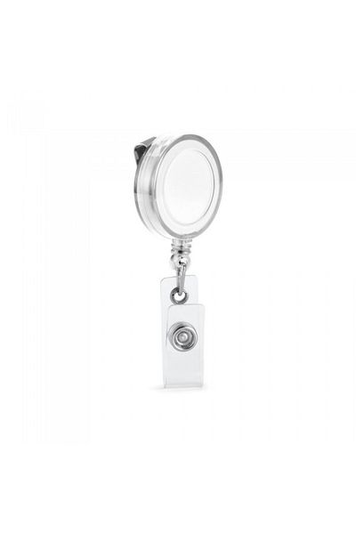dalimag Suport pentru ecuson cu clip metalic extensibil, pana la 900 mm, clip transparent, alb