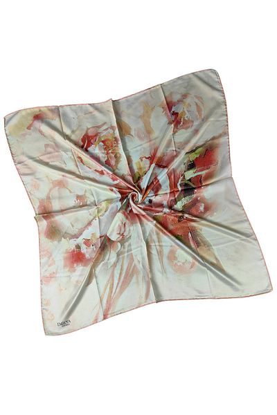 mim eşarp Κασκόλ Emilya Rayon με λουλούδια 90x90 cm