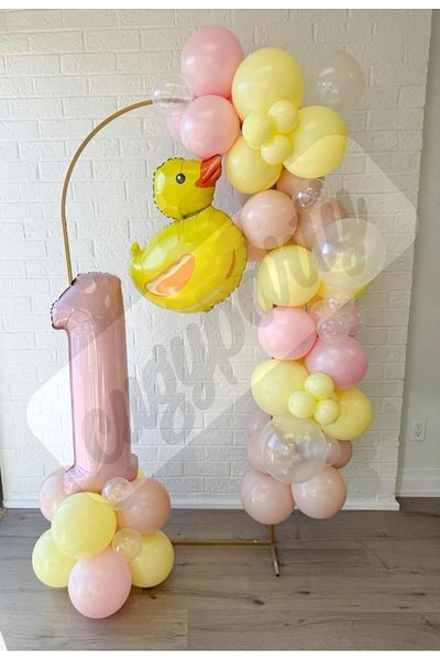 CUGY Duck Concept Age Option Blue Pink Girl Boy Child Baby Mini Birthday Party Celebration Set