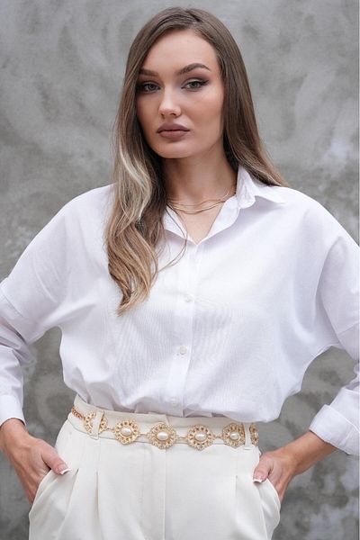 MODAM HİFA Pearl Detailed Chain Belt Women's Belt Dress Belt Shirt Belt Coat Belt