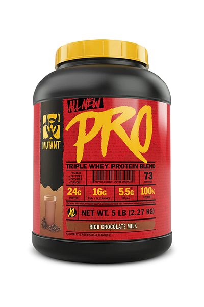 MUTANT Pro, Triple Whey Protein Blend, Rich Chocolate Milk, 5Lbs, 71 Servings