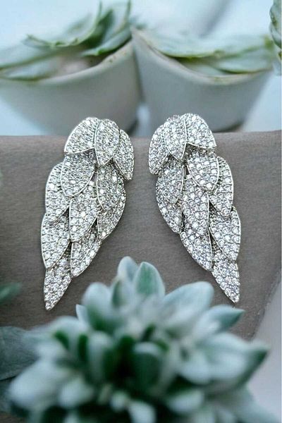 Öze Aksesuar Full Jewelry Craftsmanship Evening Earrings Vip Jewelry No Tarnish Shaking Wedding Engagement Prom Cube