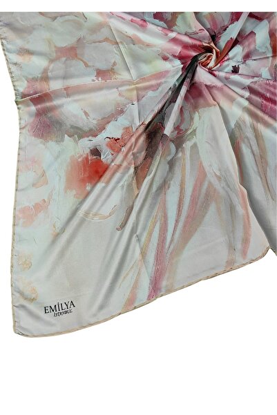mim eşarp Κασκόλ Emilya Rayon με λουλούδια 90x90 cm