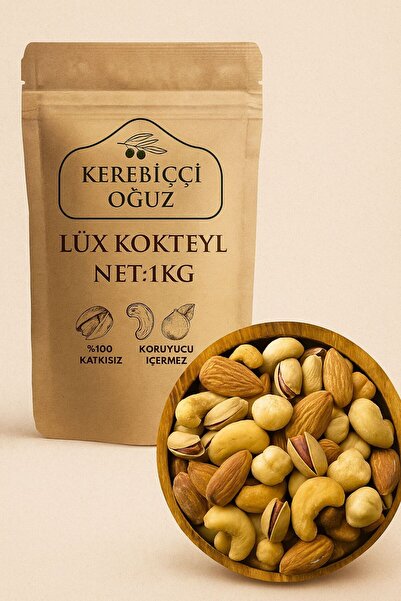 Kerebiçci Oğuz Lüx Karışık Kuruyemiş Kokteyl 1kg (KAJU-BADEM-FINDIK-ANTEP FISTIĞI EŞİT MİKTAR)