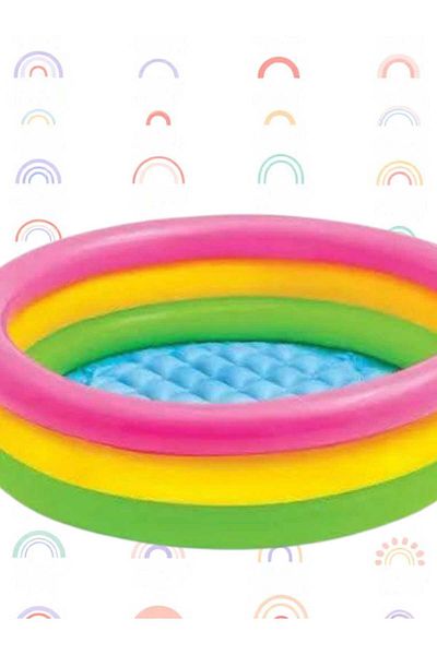OEM Pool Set with 3 Colorful Rings 86 x 25 cm + Multicolored Inflatable Ball 35cm, 3+