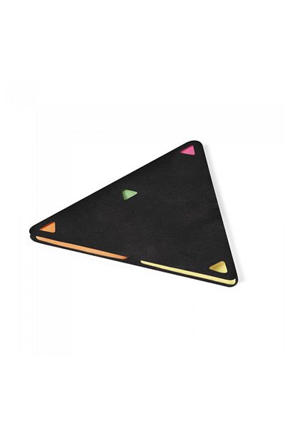 dalimag Sticky notes set, simple pattern, triangle shape, 4 colors, black, 91 x 87 mm