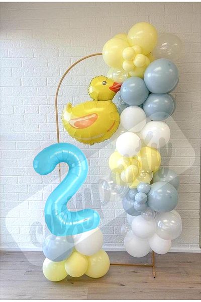 CUGY Duck Concept Age Option Blue Pink Girl Boy Child Baby Mini Birthday Party Celebration Set