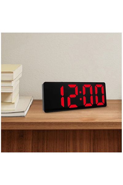 dalimag Desk Clock, Table Type, Temperature Display, Alarm, USB Power, With Red LED, 16 X 6 Cm