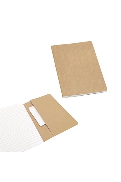 dalimag Notepad A5 cu 80 de pagini reciclate liniate si coperta de carton cu buzunar interior