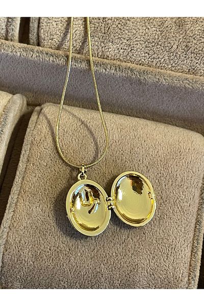 Rupen Kraft 316 L Surgical Steel Tulip Patterned Enamel Antique Model Steel Locket Necklace