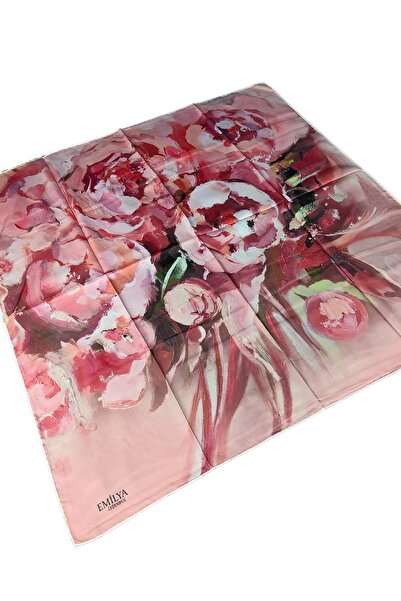 mim eşarp Κασκόλ Emilya Rayon με λουλούδια 90x90 cm