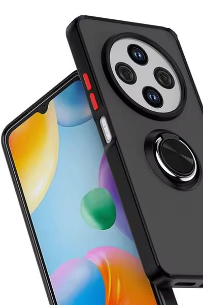 CepteToptan حافظة هاتف Xiaomi Redmi 14C من السيليكون مع حلقة مونتريال - أسود - MKİ4879-1977