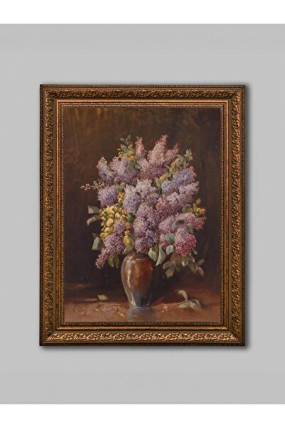 WoodyArts Лилава глициния - кафява рамка с ефект на износване