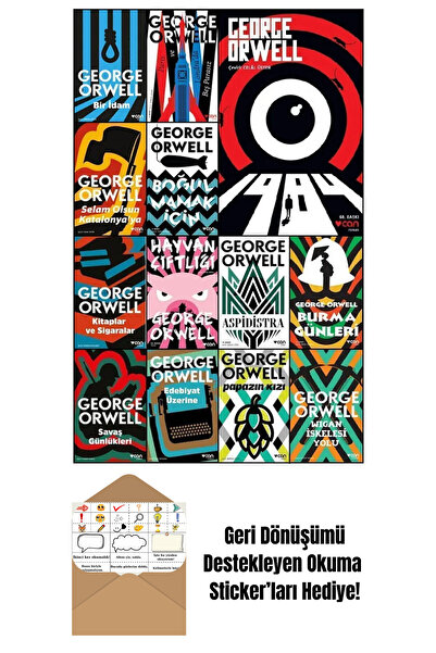 Can Yayınları George Orwell 13 Kitap Set + Okuma Sticker'ları