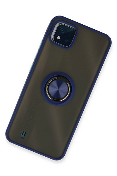 CepteToptan حافظة ريلمي C11 2021 مونتريال من السيليكون مع حلقة - أزرق داكن - MKİ1762-5822