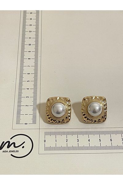 Rupen Kraft Gold Color Pearl Design Earrings