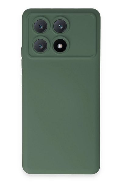 CepteToptan حافظة هاتف Xiaomi Poco X6 Pro من السيليكون المخملي الداخلي - أخضر داكن - MKİ5786-2651