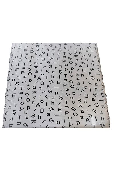 Lia's Boutique Crib sheet, 100% cotton, dimensions 60 x 120 x 10 cm, letter pattern