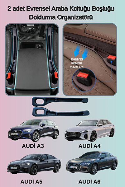 AutoEN 2 adet AUDİ UYUMLU Evrensel Araba Koltuğu Boşluğu Doldurma Organizatör...