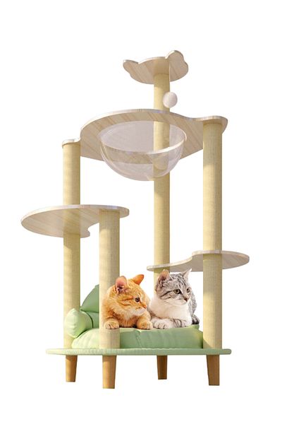 KidLe Cat Climbing Frame Transparent Capsule Cat Tree Cat Scratching Post
