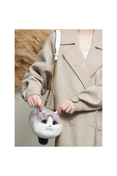 TOYFEST حقيبة يد B&D Cat باللون الأبيض الفاتح