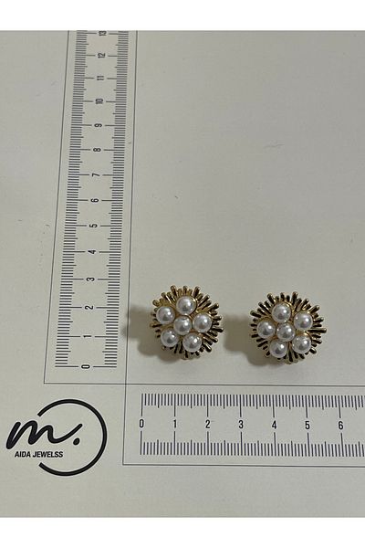 Rupen Kraft 316 L Surgical Steel Daisy Steel Earrings with Pearl