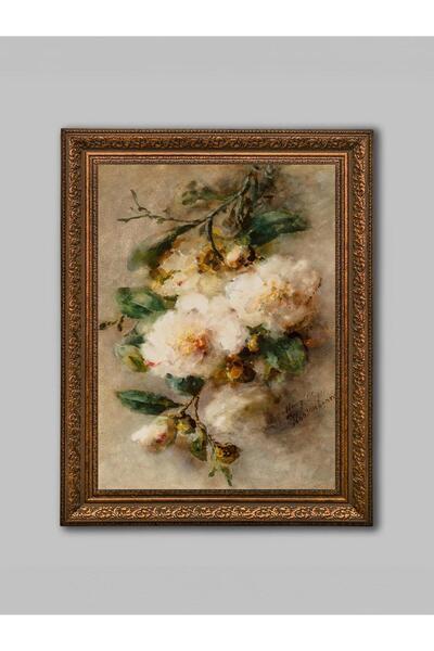 WoodyArts Flori decupate - Cadru antic maro