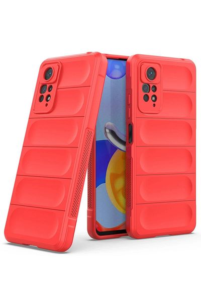 CepteToptan جراب هاتف Xiaomi Redmi Note 11 Pro مصنوع من السيليكون المثالي - أحمر - MKİ5919-5293