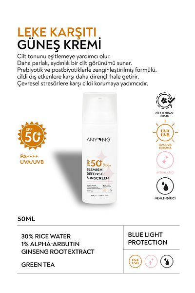 Anyong Anti-Blemish Sunscreen – Spf 50+ – for Face – New Generation Blue Light Protection