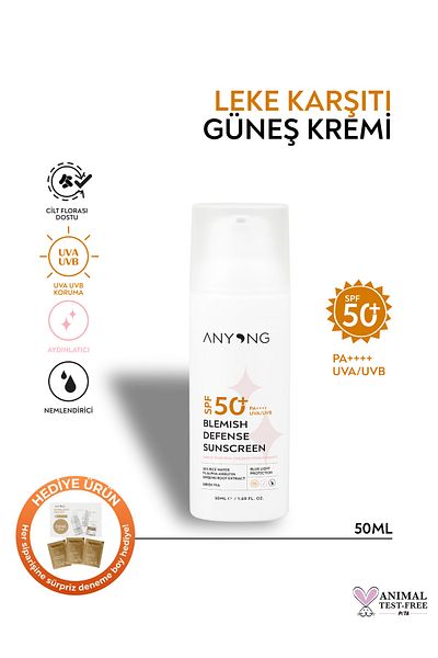 Anyong Anti-Blemish Sunscreen – Spf 50+ – for Face – New Generation Blue Light Protection