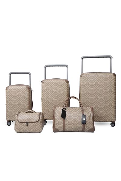 bag 5-piece leather bags (Savira) light brown