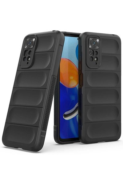CepteToptan جراب هاتف Xiaomi Redmi Note 11 مصنوع من السيليكون المثالي - أسود - MKİ9091-8586