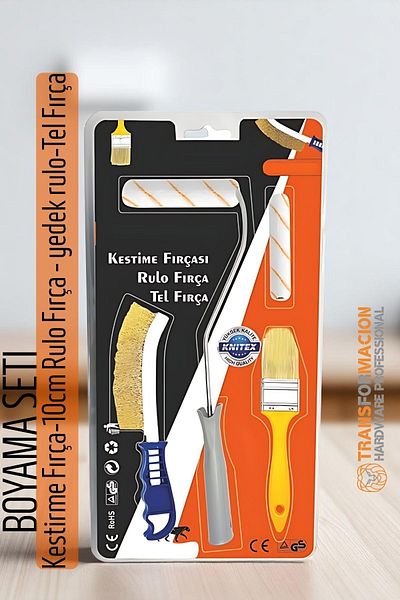 Transformacion Painting Set - Cutting Brush -10Cm Roller Brush - Replacement Roller- Wire Brush 721857