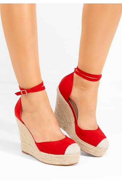 B T Shoes Sandale cu platforma Saniza V3 rosii