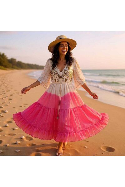 india Elegant embroidered antique dress
