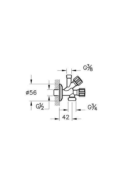 Artema A45245 Double Outlet Intermediate Faucet, Chrome