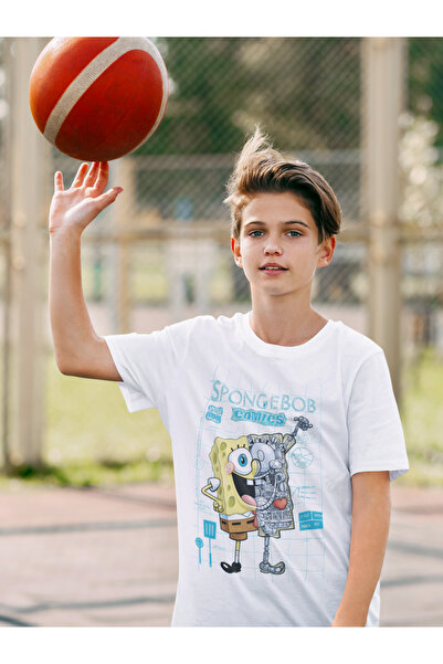 SEVBANO تي شيرت للأطفال مطبوع عليه رسوم متحركة سبونج بوب كوميكس للجنسين (1-12...