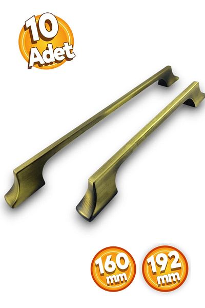 EGESEL Mâner sertar dulap Yason Model 10 bucăți 160-192 mm Mâner mobilă 1. Clasa Metal / Galben și Aur antic