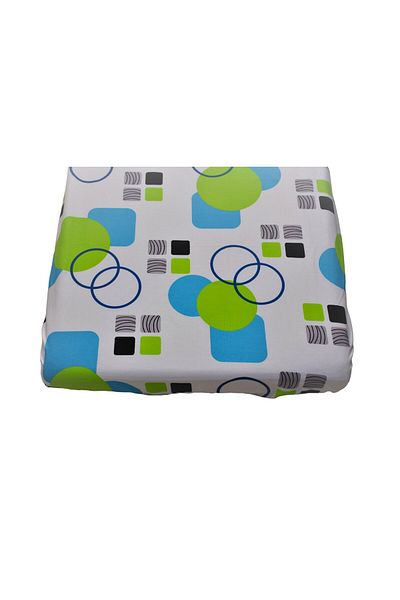 Lia's Boutique Crib sheet, 100% cotton, dimensions 60 x 120 x 10 cm, white pattern with green circles