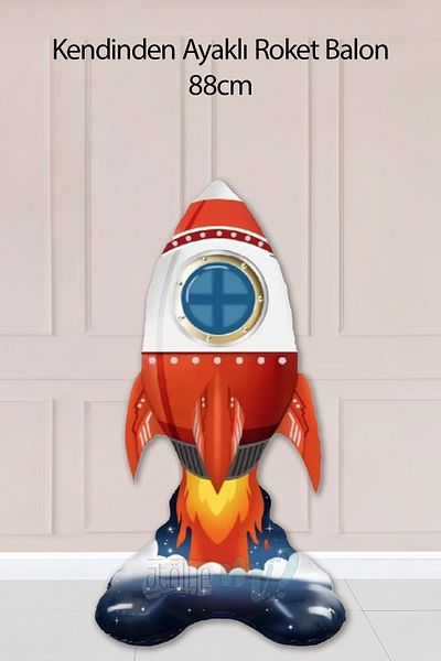 Atölye Mi Standing Rocket Foil Balloon Space Shuttle Balloon
