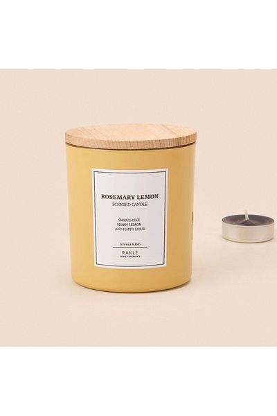 Rakle Le Jardin Rosemary Lemon Scented Candle - Yellow - 200 Gr
