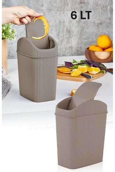 Leony 6 Lt Trash Can, Countertop, Kitchen, Bathroom, Toilet Trash Can