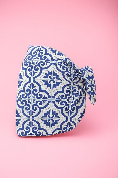pistore Rochie de plajă pentru femei din satin cu modele din ceramică alb albastru, sezon nou