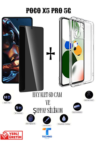 foxpower Poco X5 Pro 5G Hayalet Ekran Koruyucu ve Şeffaf Kılıf 2li Avantajlı ...