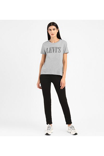 Levi's GREY WT SCOOP NECK PRFCT TEE TAL LOGO2 GREY MELANGE GRA for Women